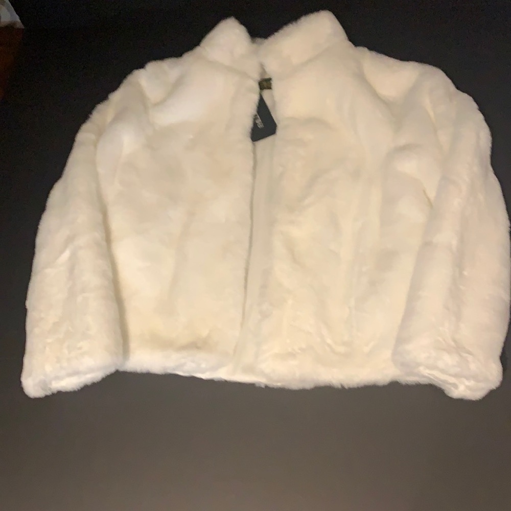 Faux Fur White Coat